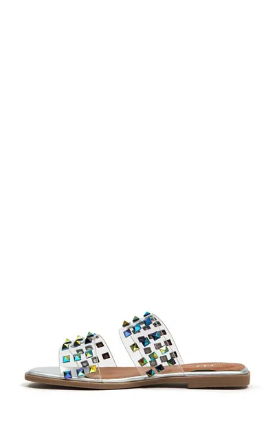 Ninety Union Women's Bloom Slide Sandal In Silver In Blue