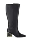 Ninety Union Bridge Block Heel Knee High Boot In Black