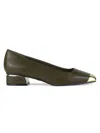 Ninety Union Women's Eagle Kitten Block Heel Flat Shoes In Green