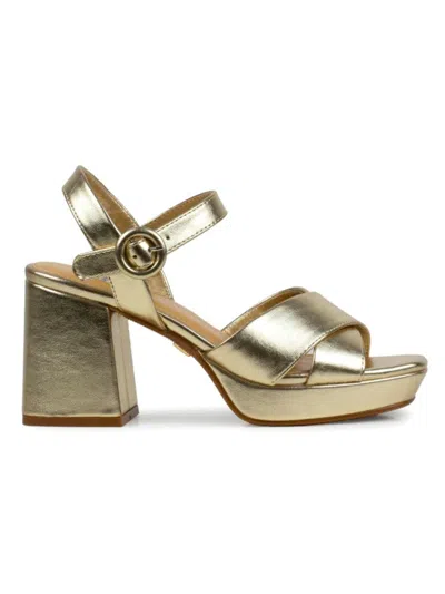 Ninety Union Women's Emely 75mm Platform Metallic Sandals In Gold
