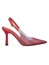 Ninety Union Women's Irene 90mm Clear Rhinestone Slingback Pumps In Red