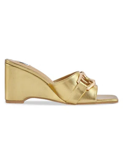 Ninety Union Women's Metallic Wedge Sandals In Gold