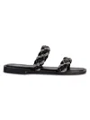 Ninety Union Women's Rhinestone Studded Flat Sandals In Black