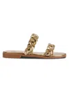 Ninety Union Women's Rhinestone Studded Flat Sandals In Gold