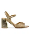 Ninety Union Block Heel Metallic Sandal In Gold