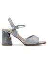 Ninety Union Block Heel Metallic Sandal In Silver
