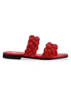 Ninety Union Women's Sunrise Rhinestone Braided Flat Sandals In Red