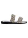 Ninety Union Women's Sunrise Rhinestone Braided Flat Sandals In Silver