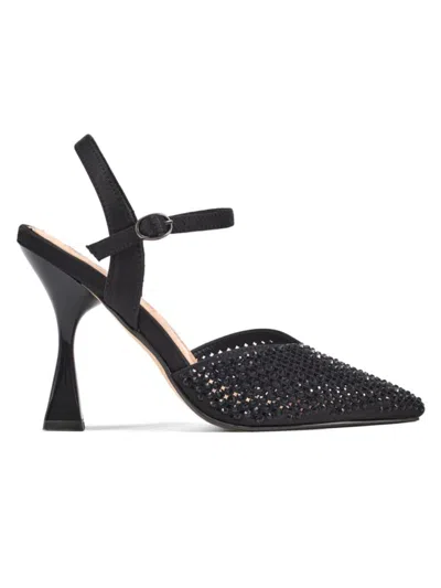 Ninety Union Women's Tango 100mm Rhinestone Metal-heel Pumps In Black