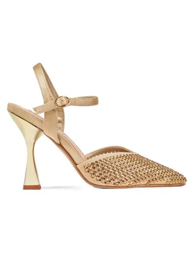 Ninety Union Women's Tango 100mm Rhinestone Metal-heel Pumps In Gold