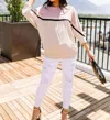 Ninexis Coraline Colorblock Top In Mauve In White