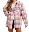 Ninexis Flannel Texture Shacket In Blush In Gold