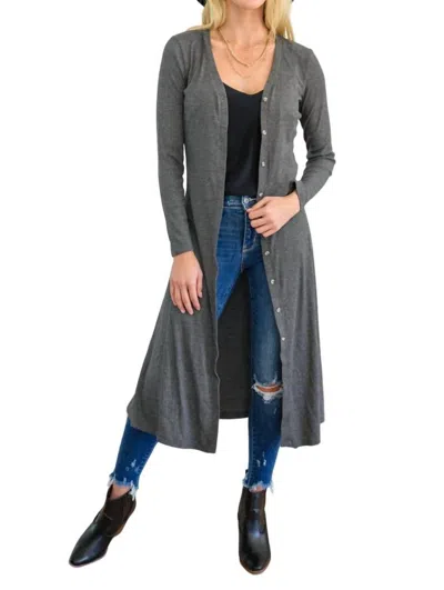 Ninexis Lucky Break Cardigan In Charcoal In Grey
