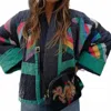 Ninexis Patchwork Long-sleeved Jacket In Green In Green