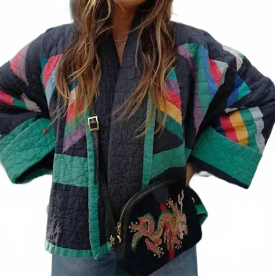 Ninexis Patchwork Long-sleeved Jacket In Green