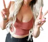 Ninexis Seamless Strappy Crop Top Bralette In Mauve In Multi
