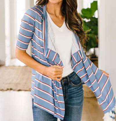 Ninexis Sporty Striped Cardi In Blue