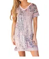 Ninexis V-neck Short Sleeve Sleepshirt In Tiedye In Multi