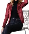 Ninexis Waterfall Faux Suede Jacket In Red In Red
