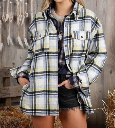 Ninexis Women's Flannel Texture Shacket In Honey In Gray