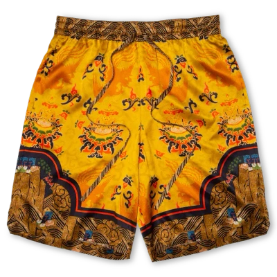 Ning Dynasty Traditional Silk Shorts In Yellow