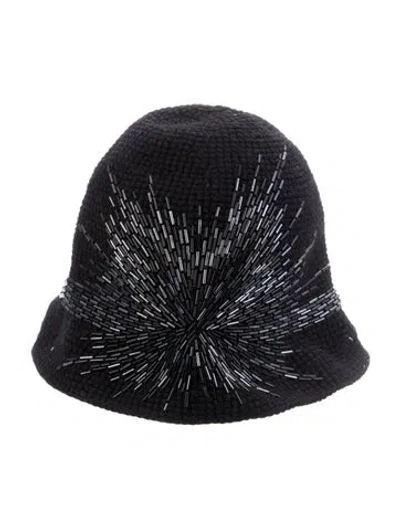 Pre-owned Nini Knitted Bucket Hat In Black