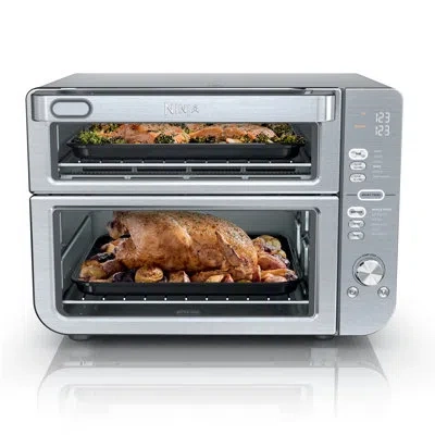 Ninja 12-in-1 Doublestack Xl Countertop Oven And Air Fryer, Smartfinish With Dualzone Technology, Dct601 In Silver