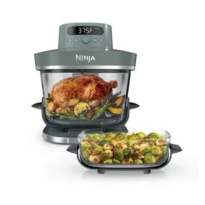 Ninja Crispi Pro 6-in-1 Countertop Glass Air Fryer, Ash Gray In Green