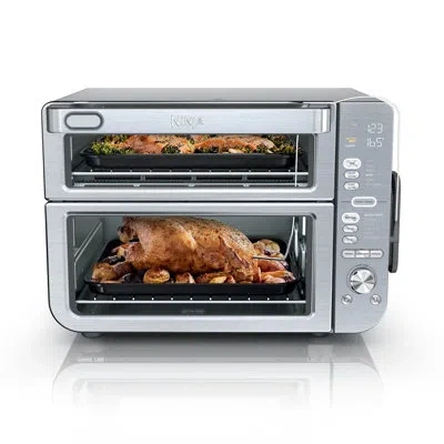 Ninja Double Stack Xl Countertop Oven & Air Fryer, Pro Cook System & Thermometer, Dct651 In Silver