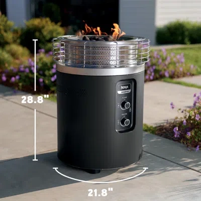 Ninja Fireside360 Outdoor Heater & Fire Pit In Silver