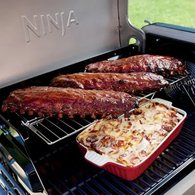 Ninja Flex Flame Upgrades Expandable Roast & Smoke Rack In Silver