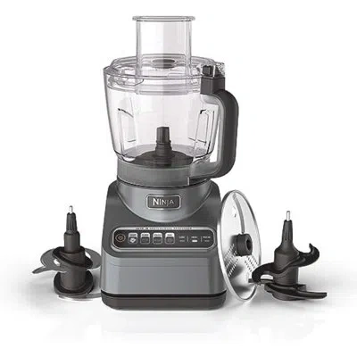 Ninja Food Processor, Professional Plus, 1000 Peak Watts, 4 Functions For Chopping, Slicing, Purees & Doug In Gray