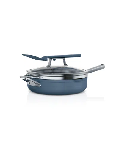 Ninja Neverstick Premium Hard-anodized 8-quart Stock Pot With Glass Lid In Macaron Blue