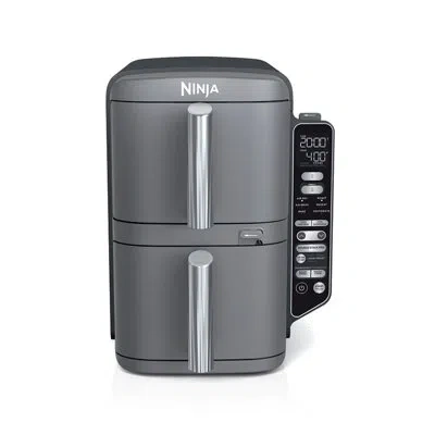 Ninja Smart Doublestack Xl 2-basket Air Fryer, Smart Cook System, Leave-in Thermometer, 10 Qt, 6-in-1, Spa In Grey