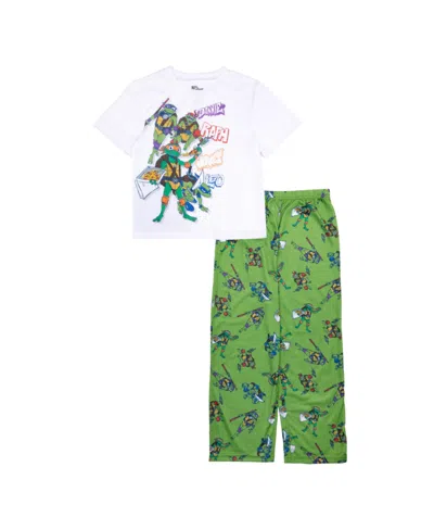 Ninja Turtles Kids' Little And Big Boys Short Sleeve Tee And Open Leg Pant, 2-piece Pajama Set In Assorted
