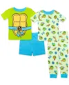 Ninja Turtles Toddler Boys Cotton Pajamas, 4 Piece Set In Assorted