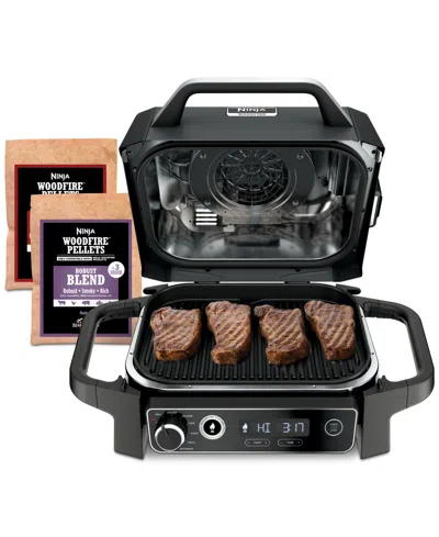 Ninja Woodfire Outdoor Grill & Smoker, 7-in-1 Master Grill, Bbq Smoker And Air Fryer With Woodfire Technol In Grey