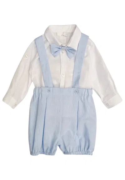 Ninnaoh Kids'  - Bermud+camic+papillon Bia/celeste E25c0224 In White