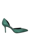 Ninni Woman Pumps Green Size 7 Leather In Green