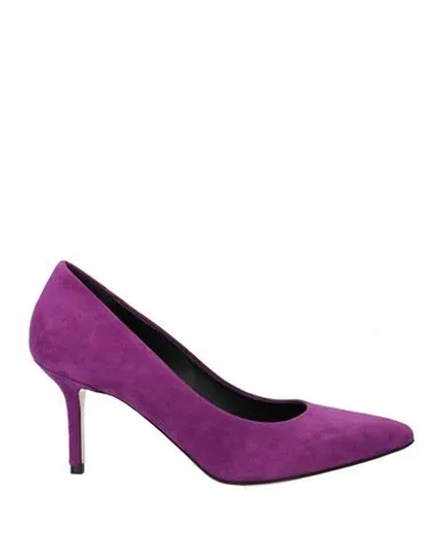 Ninni Woman Pumps Mauve Size 7 Leather In Purple
