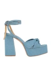Ninni Woman Sandals Blue Size 11 Textile Fibers In Blue