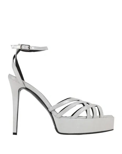 Ninni Woman Sandals Light Grey Size 8 Leather