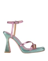 Ninni Woman Sandals Pink Size 11 Textile Fibers In Pink