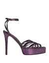 Ninni Woman Sandals Purple Size 7 Textile Fibers In Purple