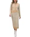 Nino Balcutti 2pc Cardigan & Skirt Set In Neutral