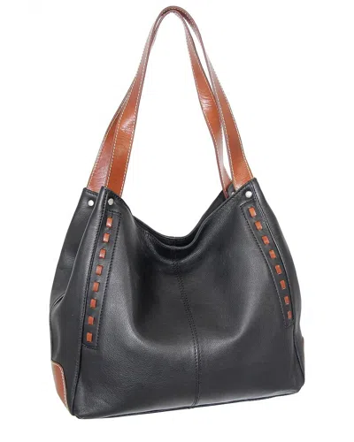 Nino Bossi Alyssa Durable Leather Satchel In Black