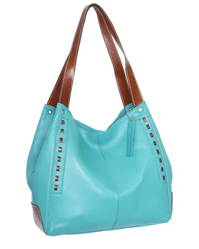 Nino Bossi Alyssa Durable Leather Satchel In Blue