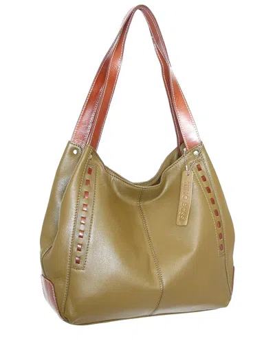 Nino Bossi Alyssa Durable Leather Satchel In Green