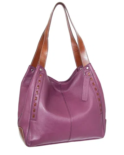 Nino Bossi Alyssa Durable Leather Satchel In Purple