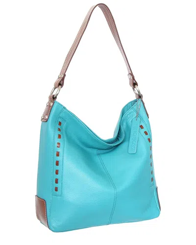 Nino Bossi Alyssa Genuine Leather Hobo Bag In Blue